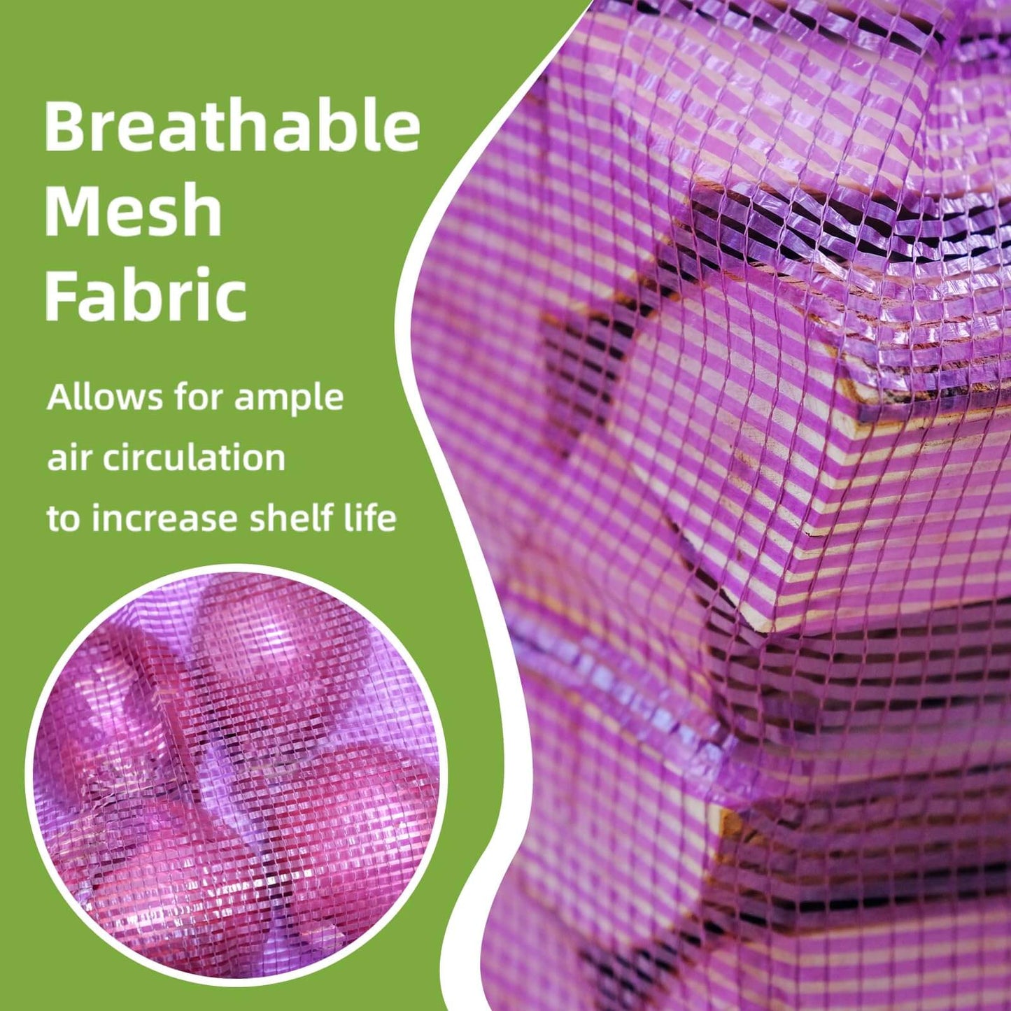 Purple Tubular Mesh Bag - 22" x 32" Pack of 300